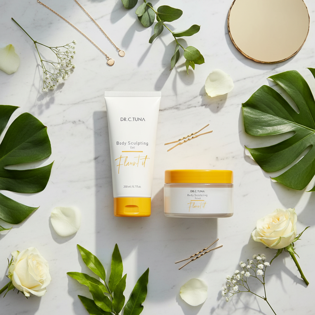 Flaunt It Body Sculpting Gel and Scrub luxury lifestyle image by Sacred Glow