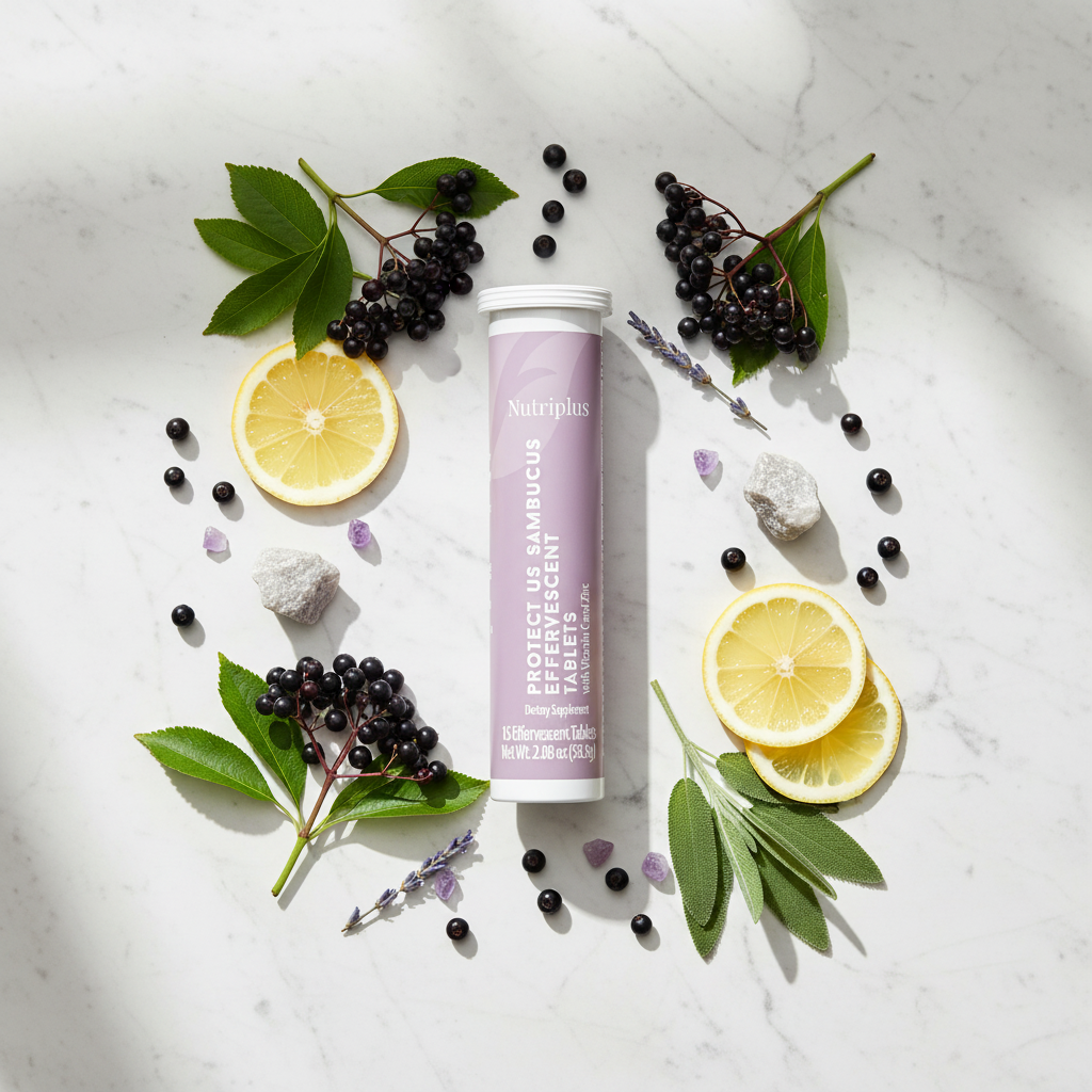 Nutriplus Protect Us Sambucus Effervescent Tablets lifestyle image by Sacred Glow