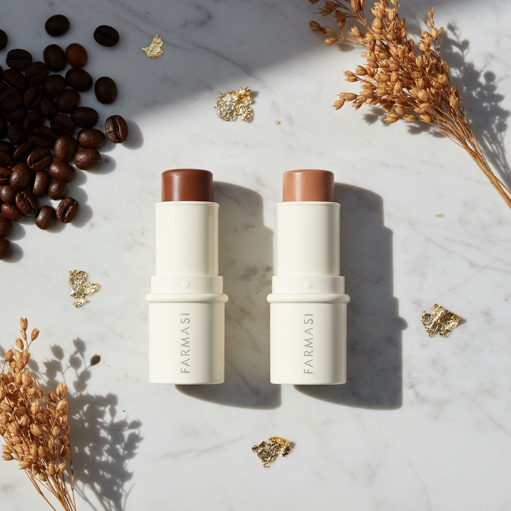 Farmasi Creamy Stick Contour in Wink and Smize shades lifestyle image by Sacred Glow