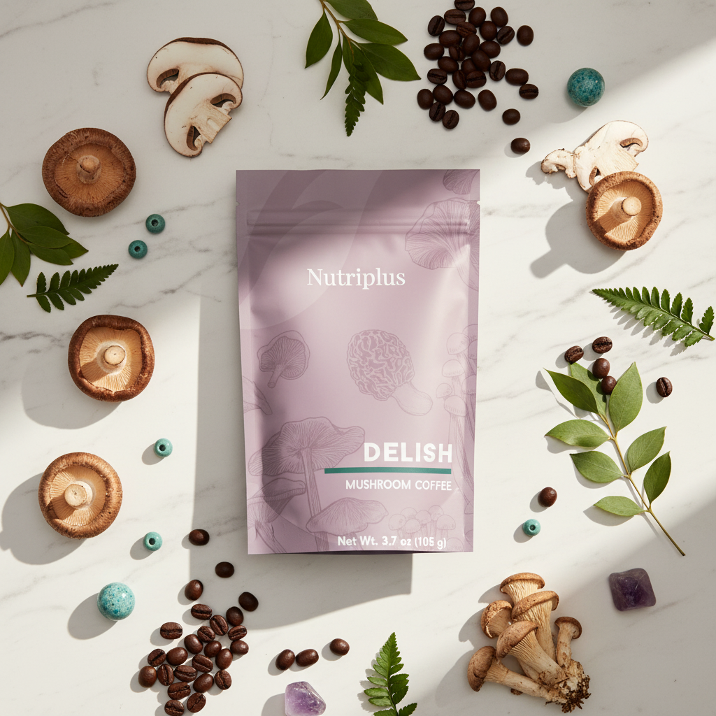 Nutriplus Delish Mushroom Coffee lifestyle image by Sacred Glow